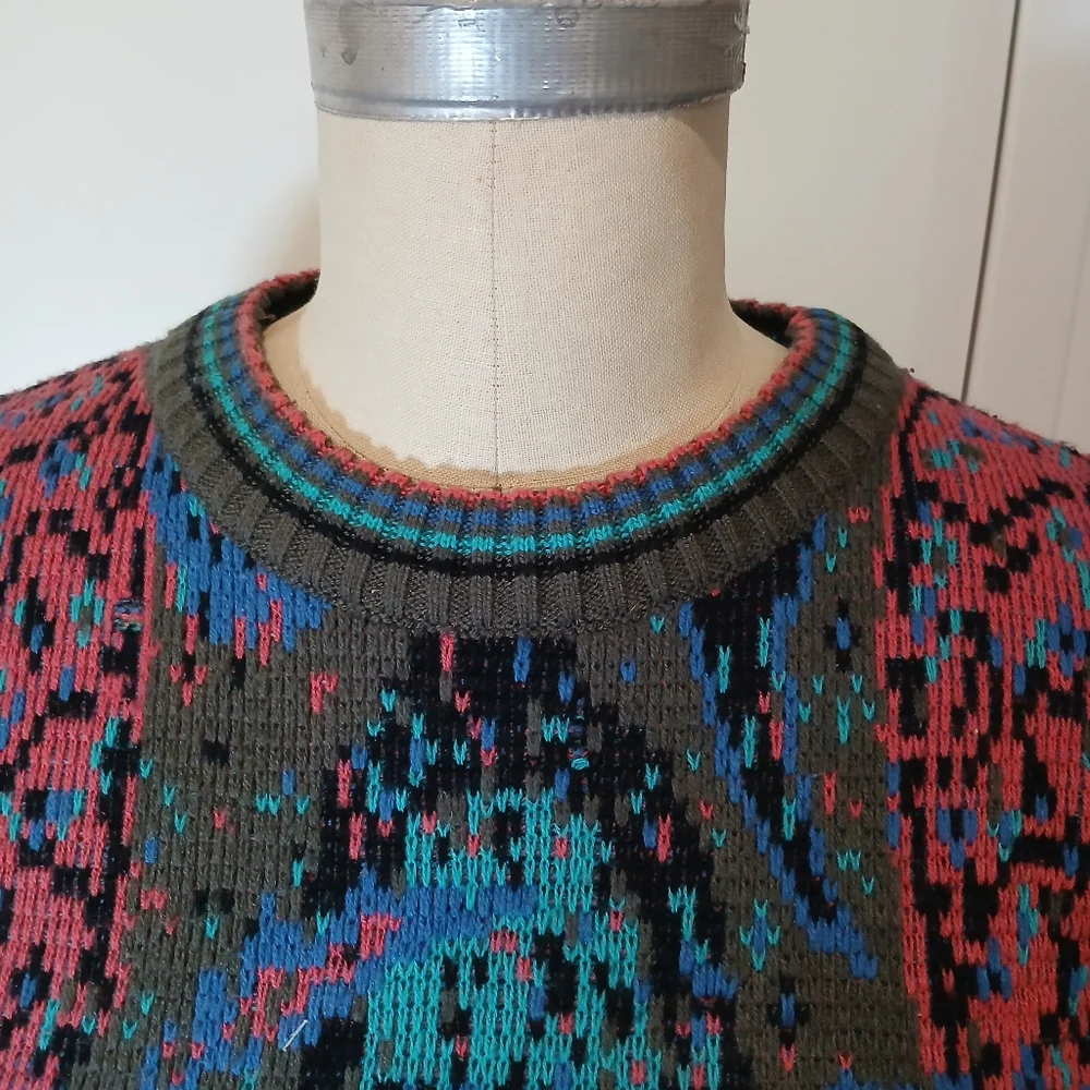 Vintage Gladys Bagley Colorful Patterned Women's Sweater / Size S